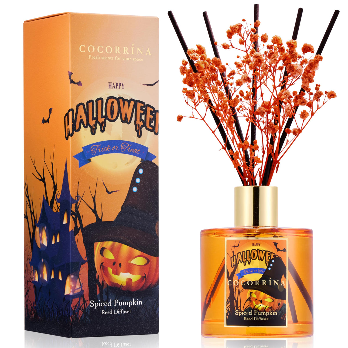 Cocorrína Reed Diffuser Sets, 6.7 fl oz. Black Forest Diffuser with Sticks Home Fragrance Reed Diffuser for Bathroom Shelf Decor